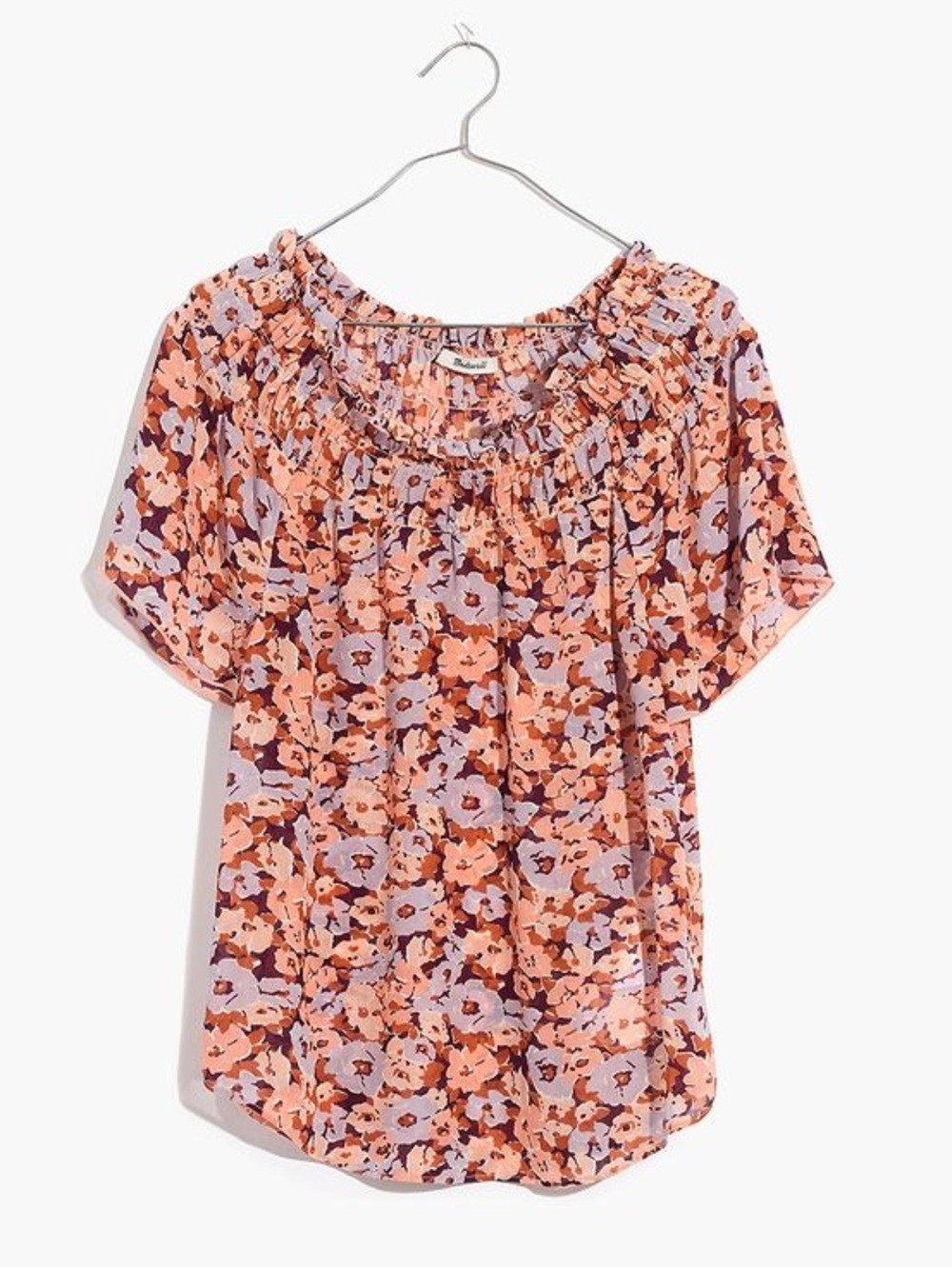 Madewell Smocked Flowy Boho Summer Top in Floral Breeze XS